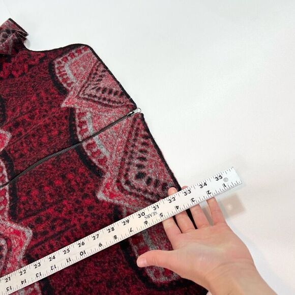 Sahalie Sweater Womens Large Multicolor Front Zip Poncho Wool Blend Shawl Top - Picture 5 of 9